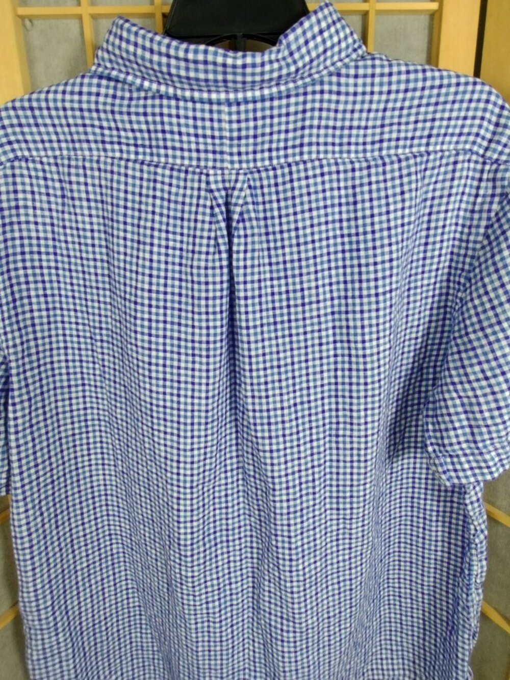 Ralph Lauren Polo Blue Gingham Plaid Button Down Short Sleeve Shirt Size L - Picture 6 of 11